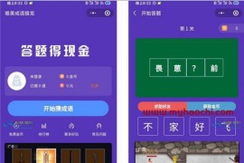 红包闯关文字游戏成语接龙答题小程序+前端 可对接CPA/CPS广告联盟