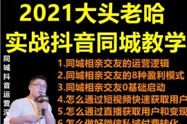 2021 大头老哈实战抖音同城相亲交友教学，抓住抖音同城流量红利，每月 10 万收入